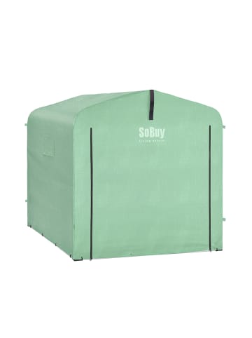 SoBuy Fahrradunterstand in Mattes Minzgrün - (W) 154 x (H) 165 x (L) 219 cm
