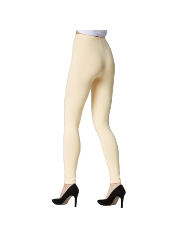 tectake Einfarbige Leggings für Frauen, creme