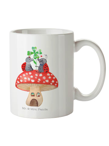 Mr. & Mrs. Panda Sprüchetasse Marienkäfer Fliegenpilz ohne Spruch in Weiß