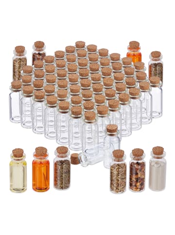 relaxdays 144 x Mini-Glasflaschen in Transparent