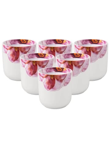 Villeroy & Boch 6er Set Duftkerzen Velvet Rose Rose Garden Home ø 8,5 x 9 cm in weiß-pink