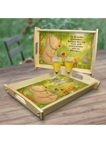 Mr. & Mrs. Panda Servier Tablett Bär Arzt Design mit Spruch in Weiß