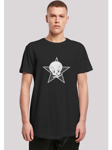 F4NT4STIC Long Cut T-Shirt Long Cut T-Shirt 'Looney Tunes Tweetie' in schwarz
