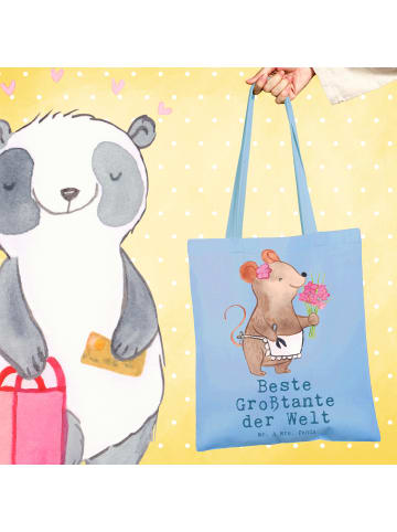 Mr. & Mrs. Panda Tote Bag Maus Beste Großtante der Welt mit Spruch in Sky Blue