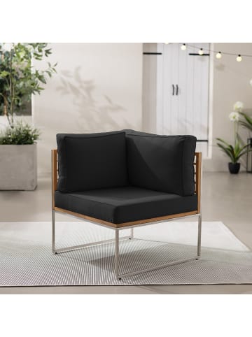 home24 Loungeecke TEAKLINE in Anthrazit