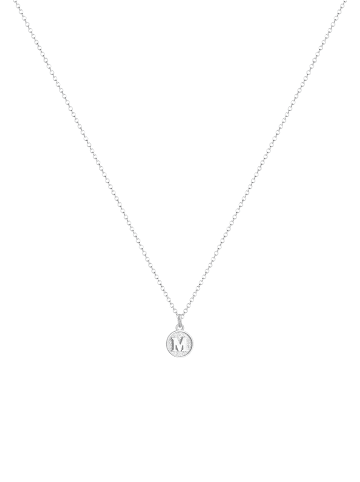 Elli Halskette 925 Sterling Silber Buchstabe, Buchstabe - M, Plättchen in Silber