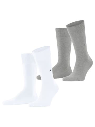 Burlington Socken 2er Pack in Weiß/Grau