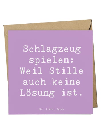 Mr. & Mrs. Panda Einladungskarte Spruch Schlagzeug Magie mit Spruch in Lavendeltraum