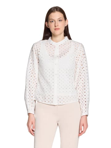 BETTY & CO Spitzenbluse mit Stehkragen in Weiß