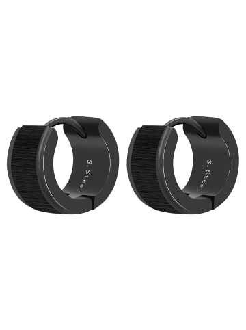 Adeliás Damen Ohrringe – Klappcreole aus Edelstahl in schwarz