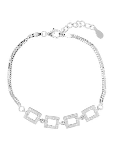 Adeliás Damen Armband aus 925 Silber mit Zirkonia 17+3 cm in silber