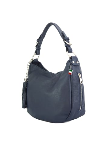 Florence Florence Schultertasche, Shopper Leder blau ca. 30cm