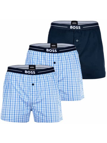 BOSS Web-Boxershorts 3er Pack in Hellblau