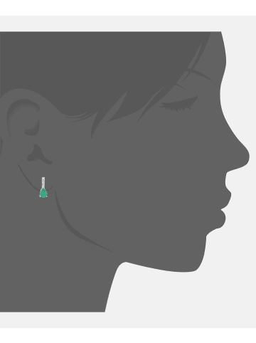 Diamant L'éternel Ohrhänger aus 375 Weißgold mit Diamant mit Smaragd