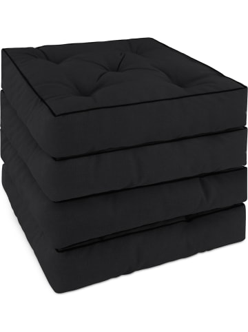 Aspero 4 Stuhlkissen 40x40 cm Padua in Schwarz