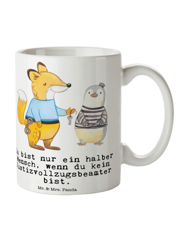 Mr. & Mrs. Panda Trinkbecher Justizvollzugsbeamter Herz mit Spruch in Weiß