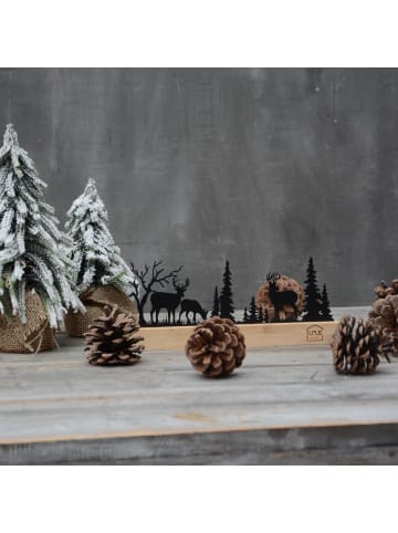 UNUS Aufsteller Wald Silhouette 3 Hirsche in Schwarz