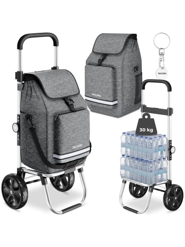 tectake Tragtrolley 3-in-1 Inkl. Kühltasche und leichtgängige Profilräder