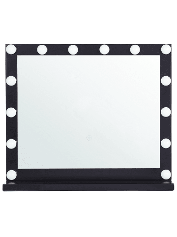 Beliani Kosmetikspiegel BEAUVOIR in Schwarz - (W) 60 x (H) 50 x (L) 2 cm Horizontal