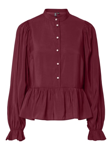 Pieces Langarmbluse in Tawny Port