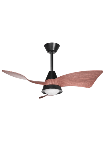 Beliani 2-tlg Deckenventilator mit Licht HAINES in Schwarz/Braun