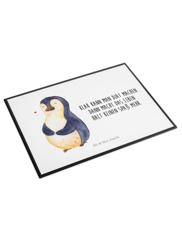Mr. & Mrs. Panda Schreibtischunterlage Pinguin Diät mit Spruch in Weiß