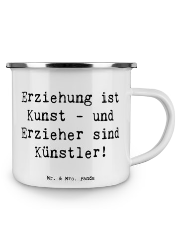 Mr. & Mrs. Panda Kaffeebecher Spruch Erzieher Künstler mit Spruch in Weiß