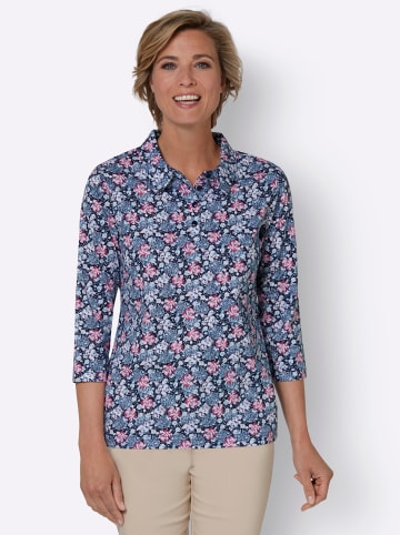 Sieh an! Poloshirt in marine-fuchsia-bedruckt