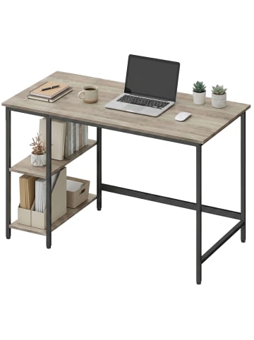 VASAGLE Schreibtisch Barnet in Greige-Schwarz - (B)120 x (H)76 x (T)60 cm