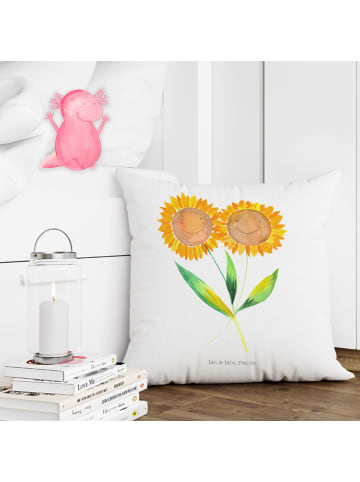 Mr. & Mrs. Panda Kissen 40x40 Blume Sonnenblume ohne Spruch in Weiß