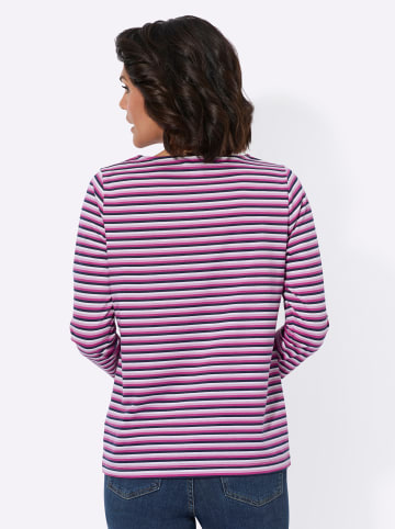 WITT WEIDEN Shirt in magenta-marine-geringelt