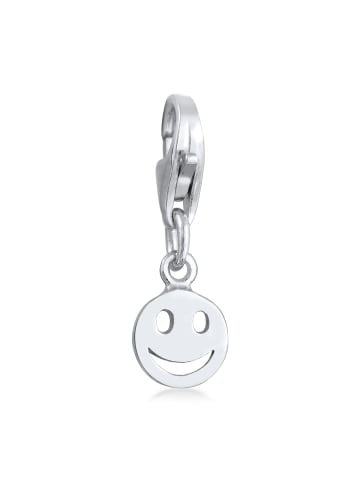 Nenalina Charm 925 Sterling Silber mit Smiling Face, Smiling Face in Silber