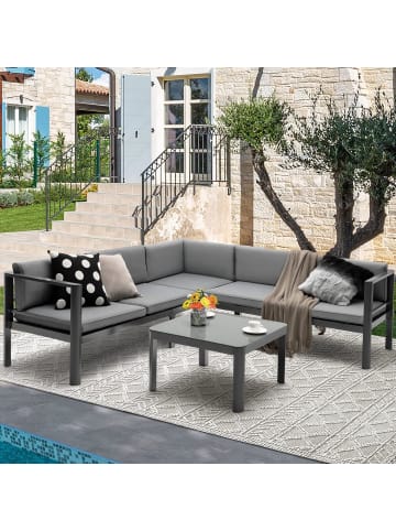 COSTWAY Lounge-Set für 4-5 Personen in Grau