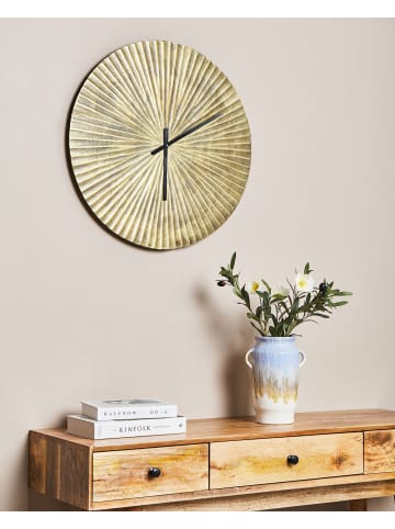 Beliani Wanduhr VAIGAI in Messing/Schwarz - (W) 59 x (H) 59 x (L) 3 cm