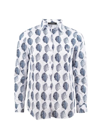 Roberto Geissini Leinen Bluse Spring-weiss-blau