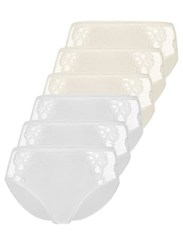 Nina von C. 6er Pack Damen Hüftslip in champagner-weiss