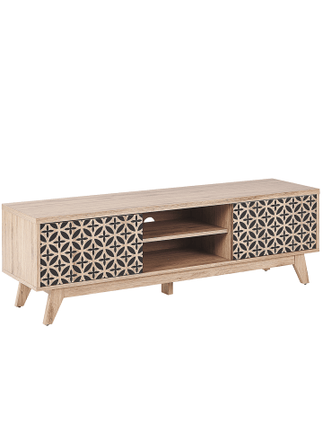 Beliani TV-Möbel PRESCOT in Braun/Schwarz - (W) 140 x (H) 45 x (L) 40 cm