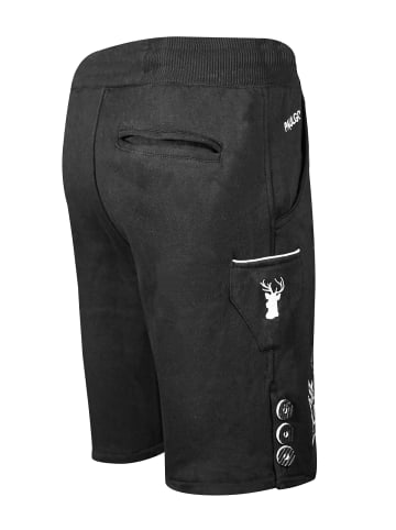 PAULGOS Jogginghose Design Trachten Lederhose Bermuda Shorts Kurz JOK3 in Schwarz