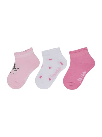 Sterntaler Sneaker Socken 3er-Pack Zebra in rose