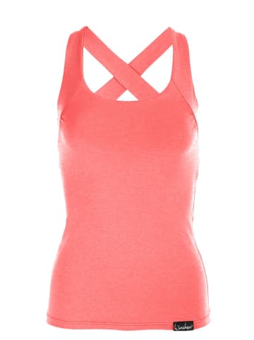 Winshape Cross Back Top WVR25 in neon coral