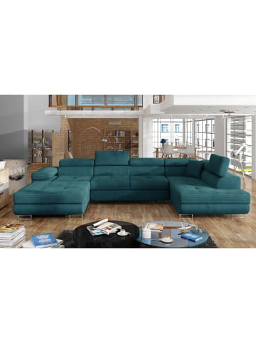 MF Design Rodri Recamiere Rechts in Flaschengrün -  (L) 202 x (B) 345 x (H) 90 cm