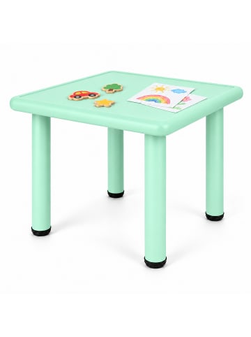 relaxdays Kindertisch in Salbei - (B)62 x (H)52 x (T)62 cm