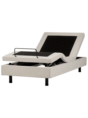 Beliani Einzelbett DUKE II in Beige/Schwarz - (W) 90 x (H) 37 x (L) 200 cm