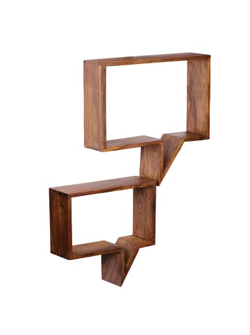 KADIMA DESIGN 2er Set Wandregale MUMBAI Massivholz Holzregal Landhaus-Stil in Massivholz