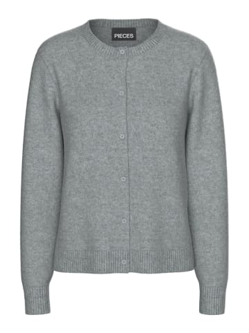 Pieces Strickjacke in Medium Grey Melange