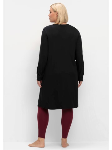 sheego Sweatkleid in schwarz