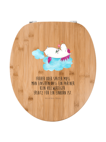 Mr. & Mrs. Panda Klo-Deckel Einhorn Verliebt mit Spruch in Braun