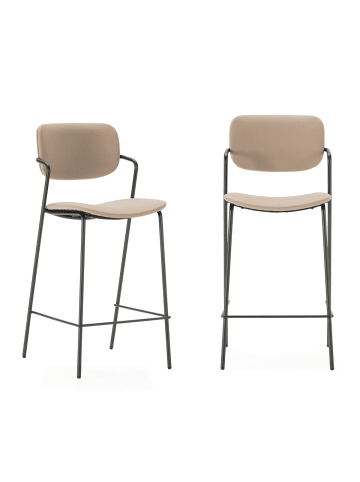 CALICOSY 2er-Set Barhocker MAIKA in Mol - (W) 44 x (H) 66 x (L) 51 cm