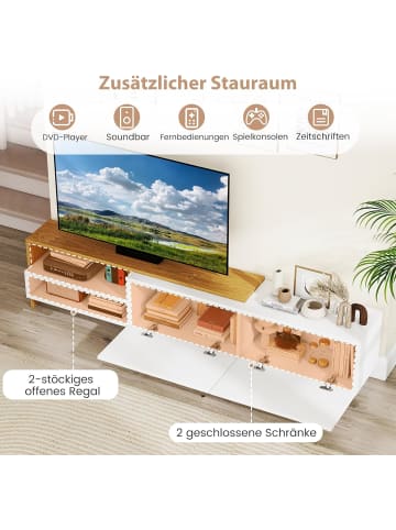 COSTWAY TV-Schrank für Fernseher 80 Zoll 181 cm in Weiß