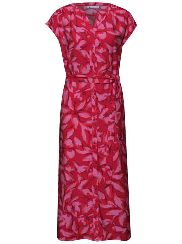 Street One Midi-Kleid mit Split Neck und Print in salsa red